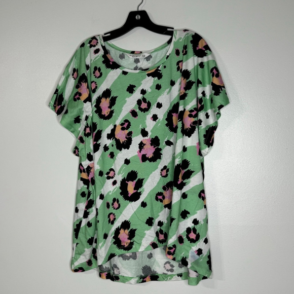 Studio Untold Green Animal Print Blouse - Picture 1 of 5